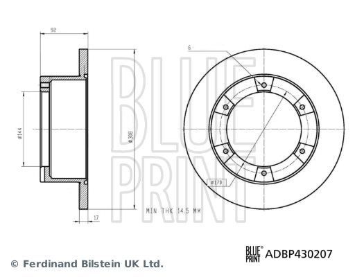 Stabdžių diskas BLUE PRINT ADBP430207