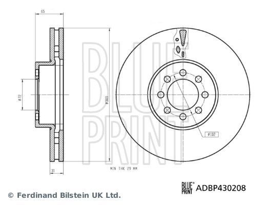 Stabdžių diskas BLUE PRINT ADBP430208