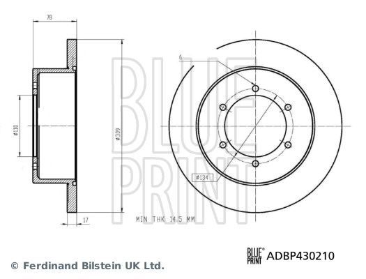 Stabdžių diskas BLUE PRINT ADBP430210