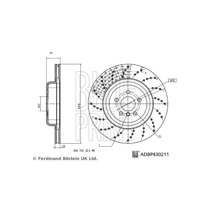 Stabdžių diskas BLUE PRINT ADBP430211