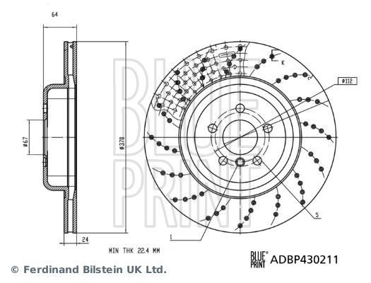 Stabdžių diskas BLUE PRINT ADBP430211