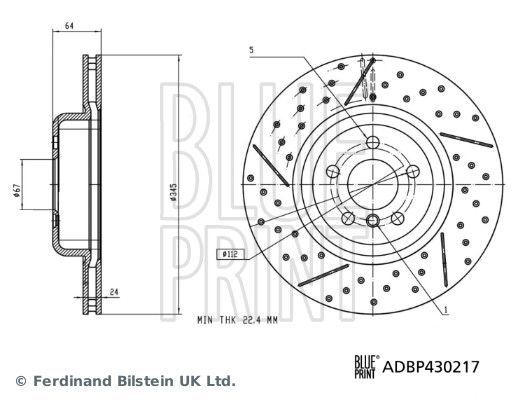 Stabdžių diskas BLUE PRINT ADBP430217