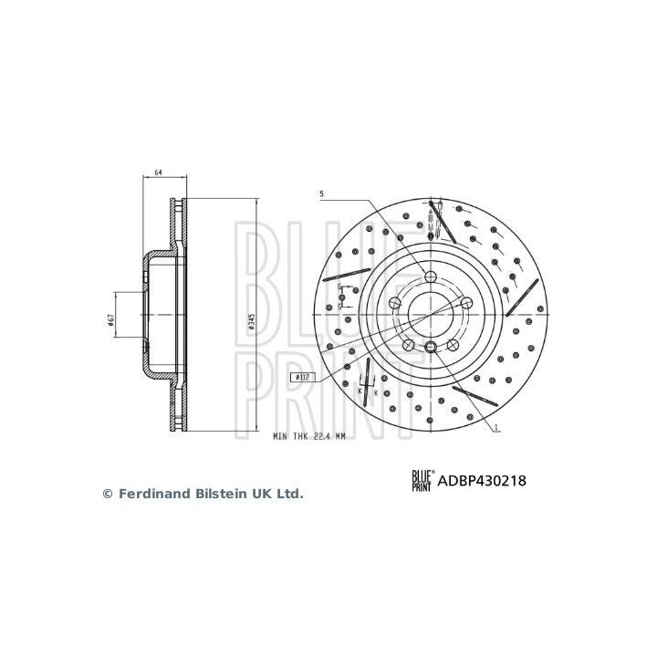 Stabdžių diskas BLUE PRINT ADBP430218