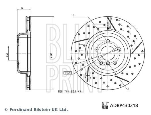 Stabdžių diskas BLUE PRINT ADBP430218