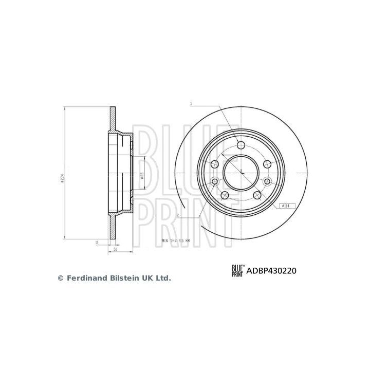 Stabdžių diskas BLUE PRINT ADBP430220