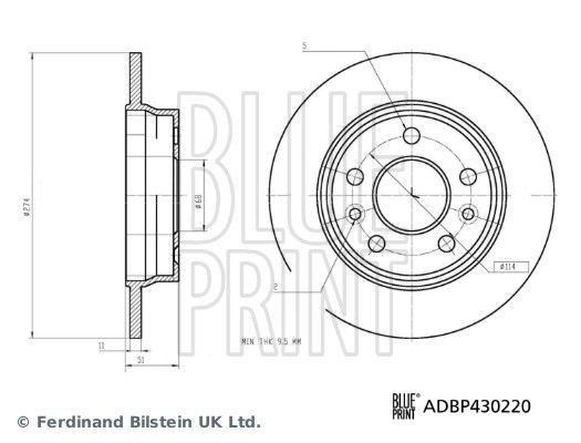 Stabdžių diskas BLUE PRINT ADBP430220