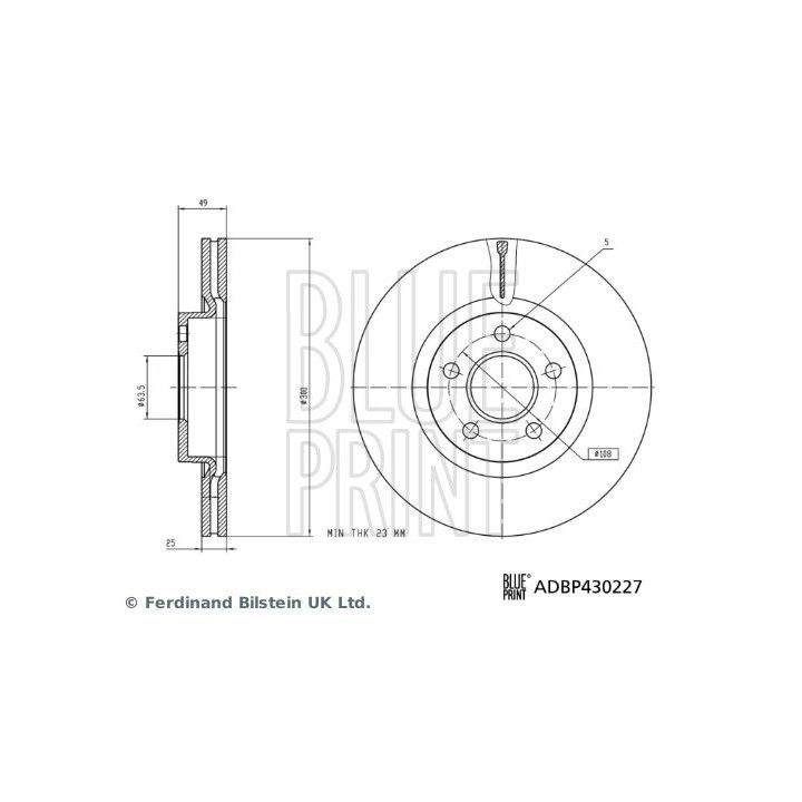Stabdžių diskas BLUE PRINT ADBP430227