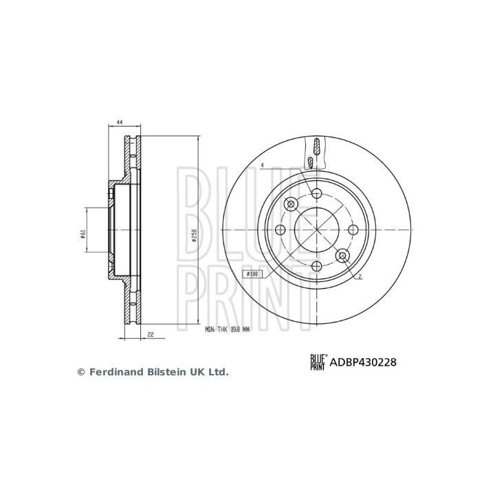 Stabdžių diskas BLUE PRINT ADBP430228