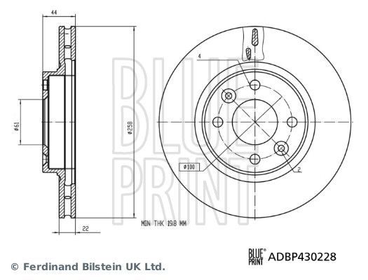 Stabdžių diskas BLUE PRINT ADBP430228