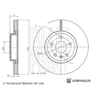 Stabdžių diskas BLUE PRINT ADBP430229