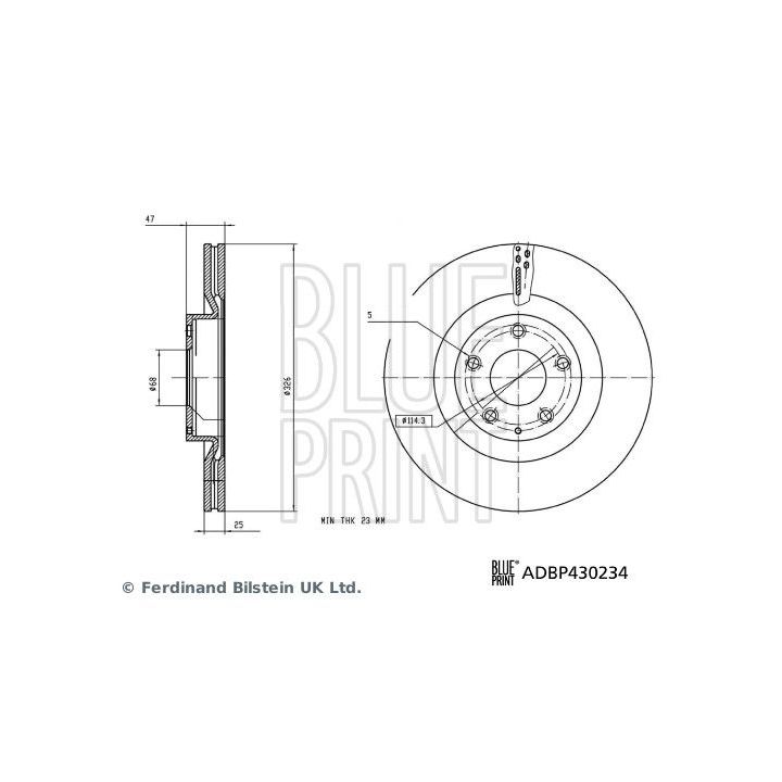 Stabdžių diskas BLUE PRINT ADBP430234