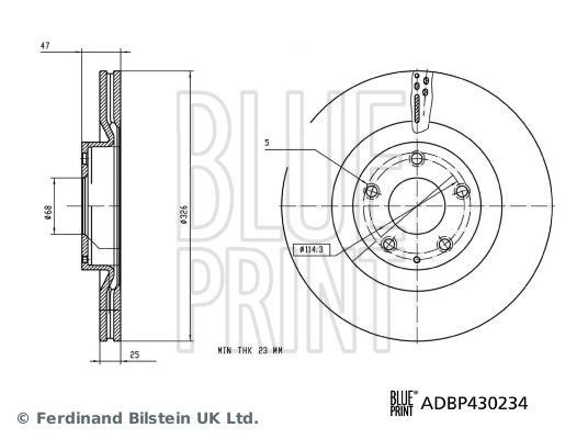 Stabdžių diskas BLUE PRINT ADBP430234