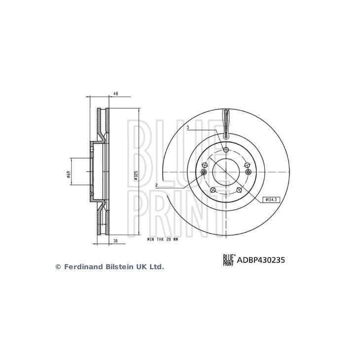 Stabdžių diskas BLUE PRINT ADBP430235