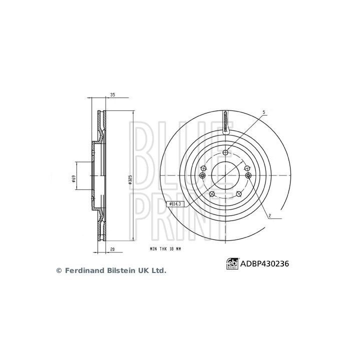 Stabdžių diskas BLUE PRINT ADBP430236