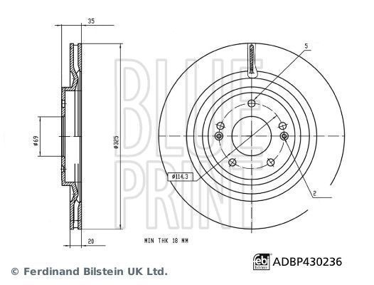 Stabdžių diskas BLUE PRINT ADBP430236