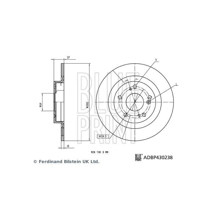 Stabdžių diskas BLUE PRINT ADBP430238