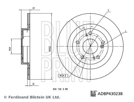 Stabdžių diskas BLUE PRINT ADBP430238