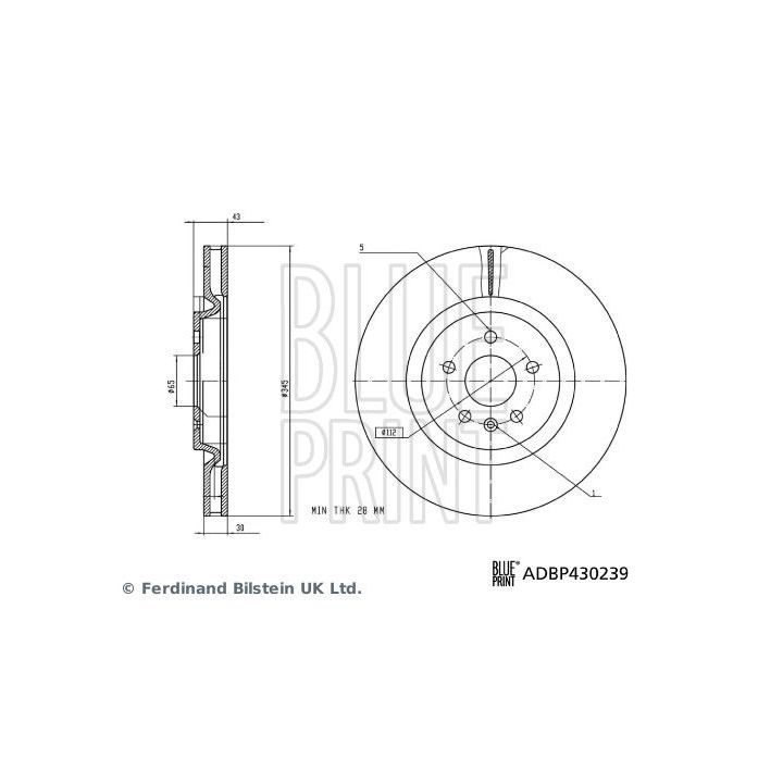 Stabdžių diskas BLUE PRINT ADBP430239