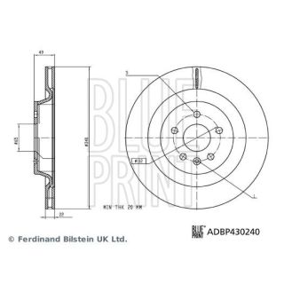 Stabdžių diskas BLUE PRINT ADBP430240