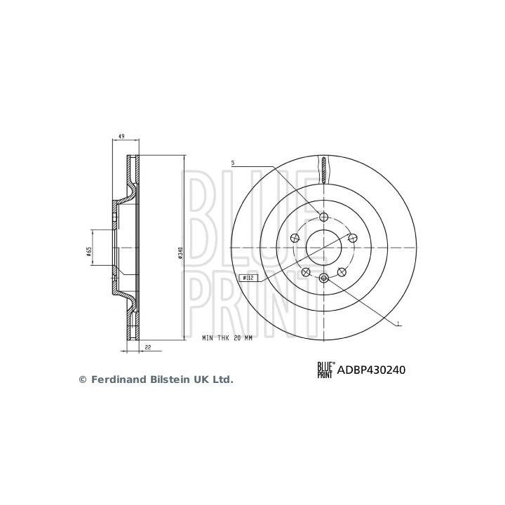 Stabdžių diskas BLUE PRINT ADBP430240