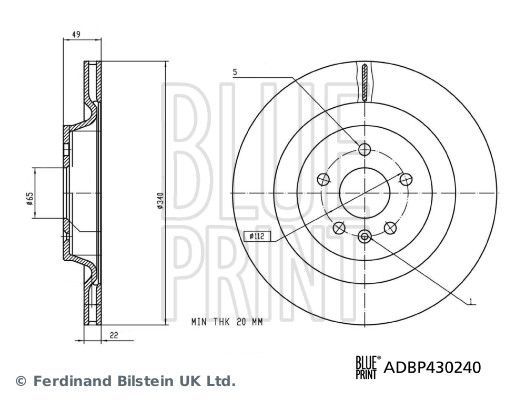 Stabdžių diskas BLUE PRINT ADBP430240