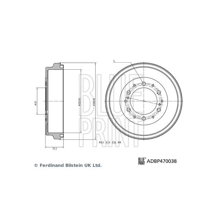 Stabdžių būgnas BLUE PRINT ADBP470038