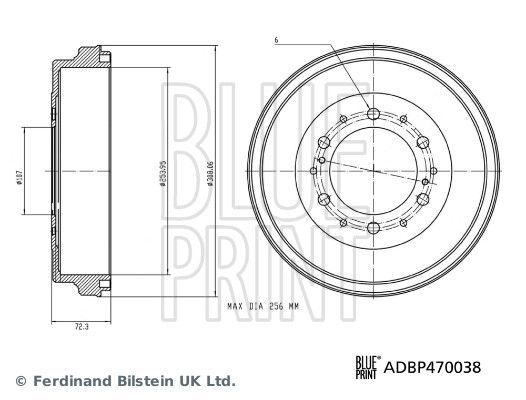 Stabdžių būgnas BLUE PRINT ADBP470038