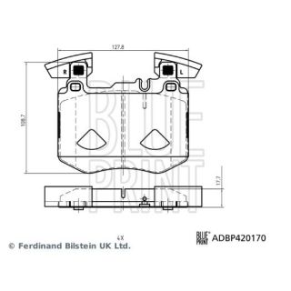 Stabdžių trinkelių rinkinys, diskinis stabdys BLUE PRINT ADBP420170