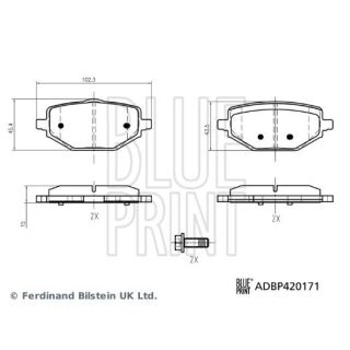 Stabdžių trinkelių rinkinys, diskinis stabdys BLUE PRINT ADBP420171