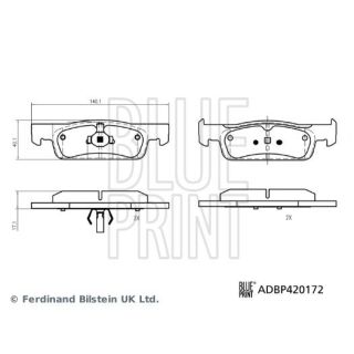 Stabdžių trinkelių rinkinys, diskinis stabdys BLUE PRINT ADBP420172
