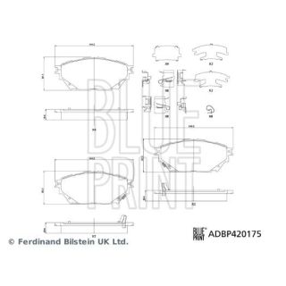 Stabdžių trinkelių rinkinys, diskinis stabdys BLUE PRINT ADBP420175