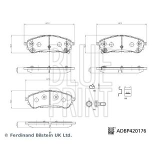 Stabdžių trinkelių rinkinys, diskinis stabdys BLUE PRINT ADBP420176
