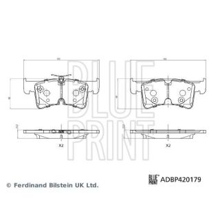Stabdžių trinkelių rinkinys, diskinis stabdys BLUE PRINT ADBP420179