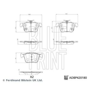 Stabdžių trinkelių rinkinys, diskinis stabdys BLUE PRINT ADBP420180