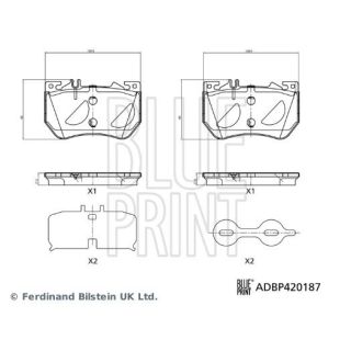 Stabdžių trinkelių rinkinys, diskinis stabdys BLUE PRINT ADBP420187