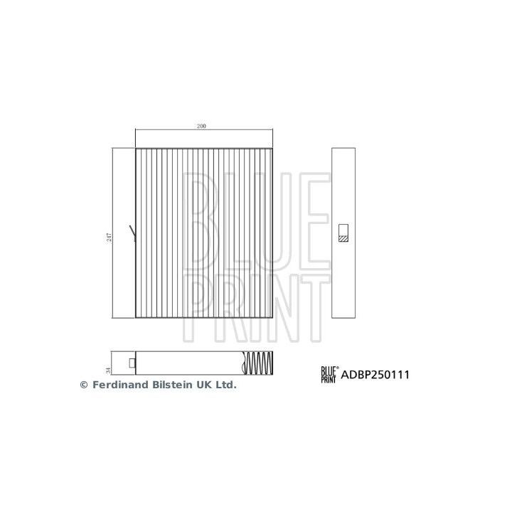 Filtras, salono oras BLUE PRINT ADBP250111