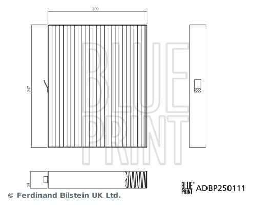 Filtras, salono oras BLUE PRINT ADBP250111