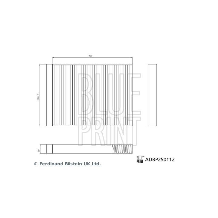 Filtras, salono oras BLUE PRINT ADBP250112
