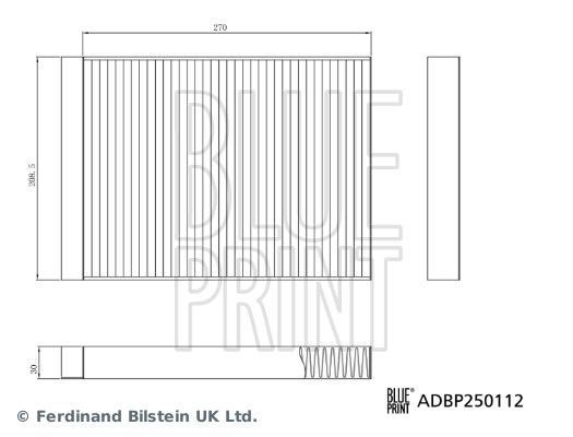 Filtras, salono oras BLUE PRINT ADBP250112