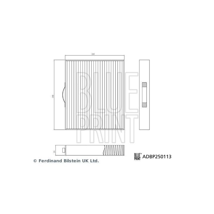 Filtras, salono oras BLUE PRINT ADBP250113