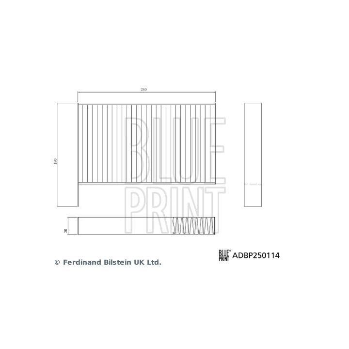 Filtras, salono oras BLUE PRINT ADBP250114