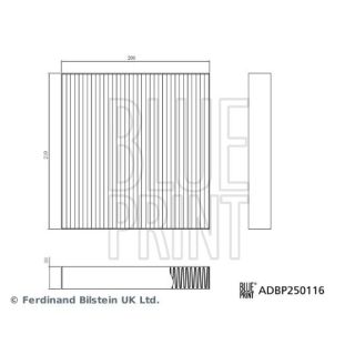 Filtras, salono oras BLUE PRINT ADBP250116