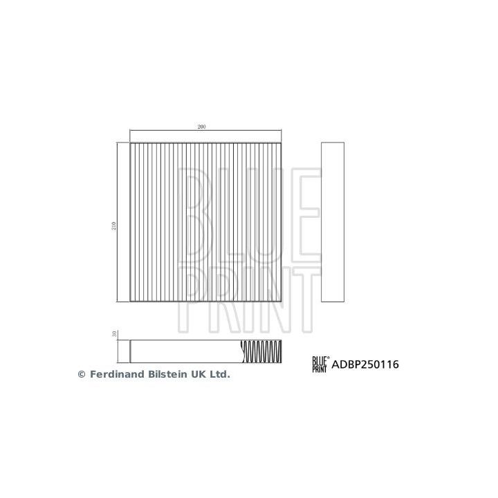Filtras, salono oras BLUE PRINT ADBP250116