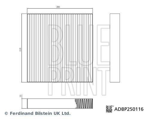 Filtras, salono oras BLUE PRINT ADBP250116