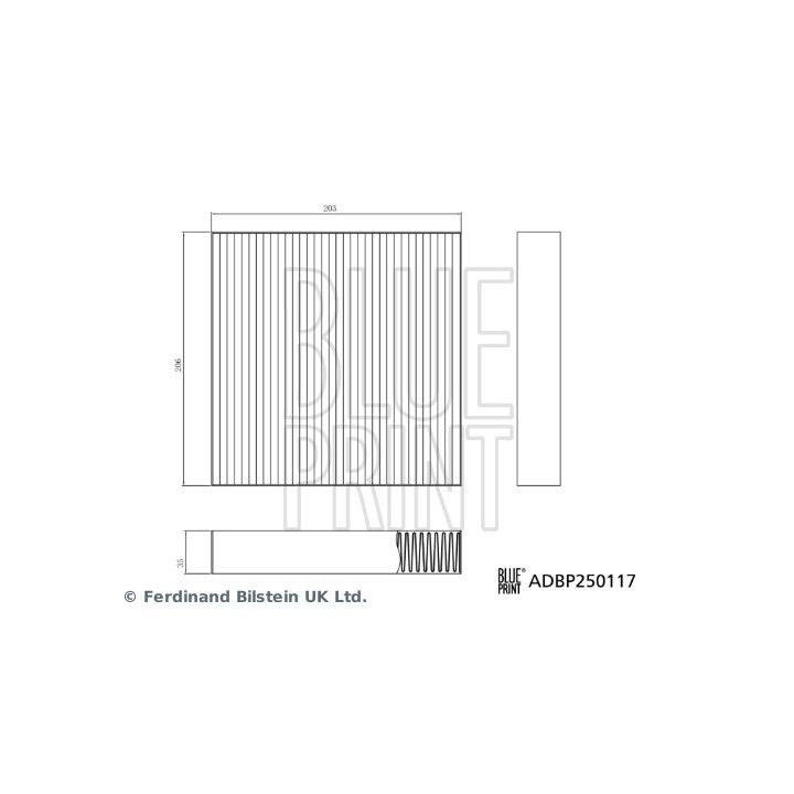 Filtras, salono oras BLUE PRINT ADBP250117