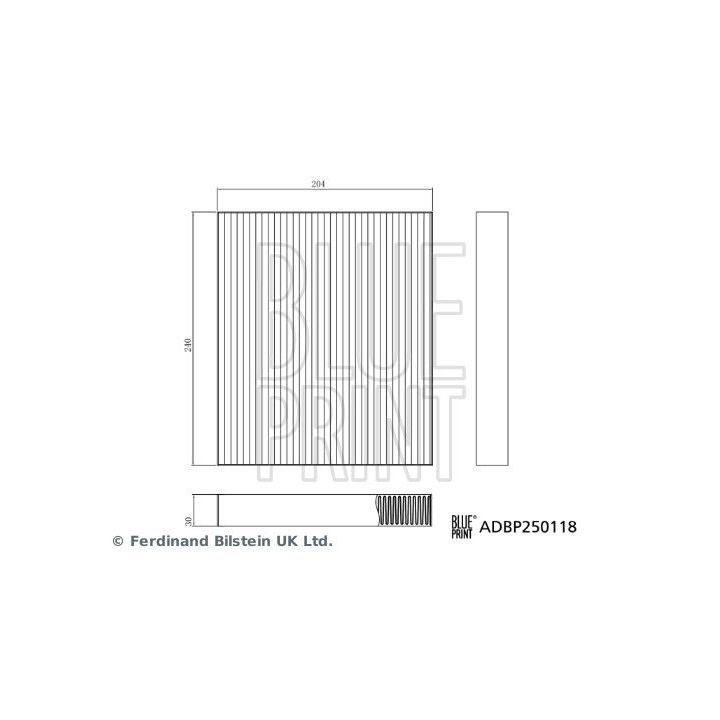 Filtras, salono oras BLUE PRINT ADBP250118