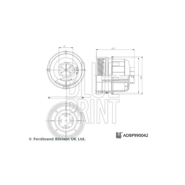 Dangtis, alyvos filtro korpusas BLUE PRINT ADBP990042