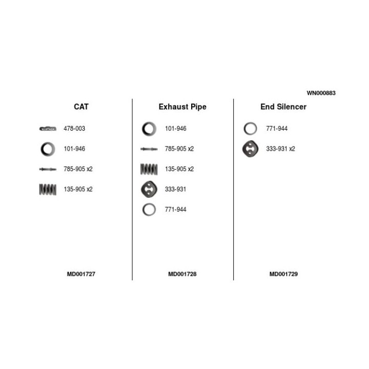 Išmetimo sistema FA1 WN000883