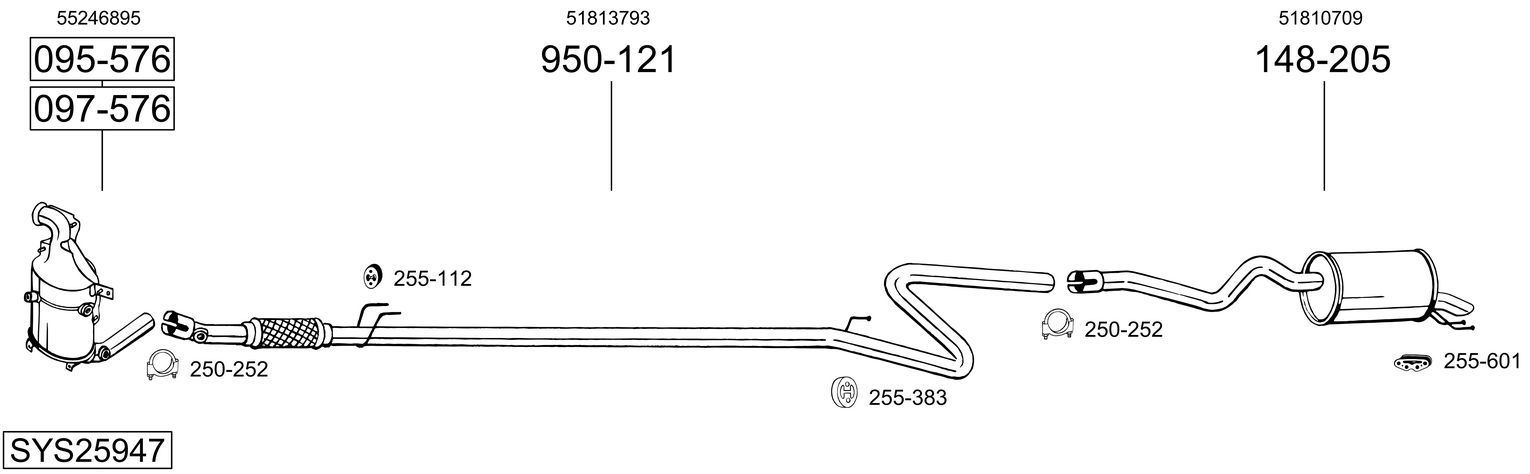 Išmetimo sistema BOSAL SYS25947