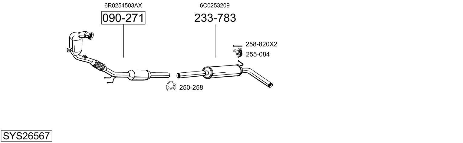 Išmetimo sistema BOSAL SYS26567
